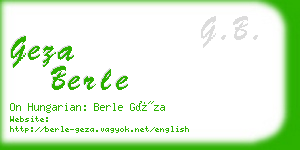 geza berle business card